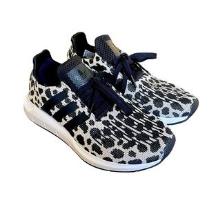 Adidas Swift Running Run Shoes Black White Leopard BD7962 Woman’s Size 6